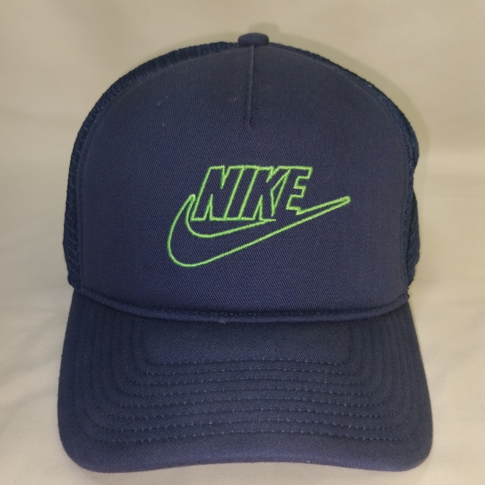 Nike Dark Blue Cap with Bright Green Logo
